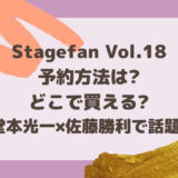Stagefan Vol.18の予約方法は?どこで買える?堂本光一×佐藤勝利で話題!