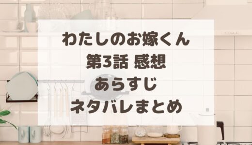 わたしのお嫁くん3話感想!あらすじ・ネタバレまとめ