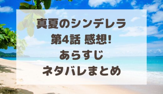 真夏のシンデレラ4話感想と考察!あらすじ・ネタバレまとめ