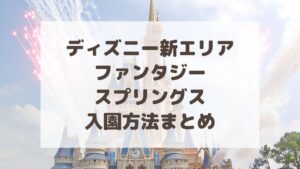 ディズニー新エリアに入場制限?ファンタジースプリングス入園方法まとめ